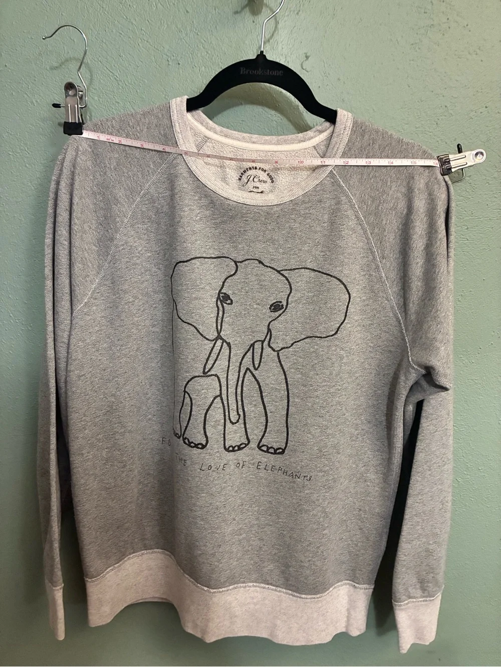 J.Crew Garments for Good David Sheldrick Wildlife Trust Elephant Sweatshirt